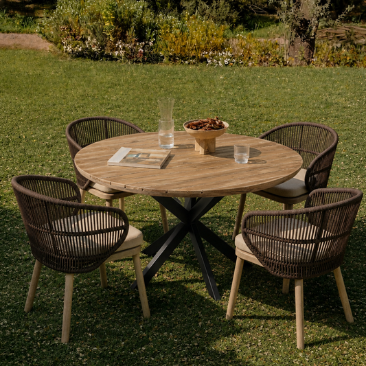 Tuintafel Rond Mangohout Swiss Edge Naturel