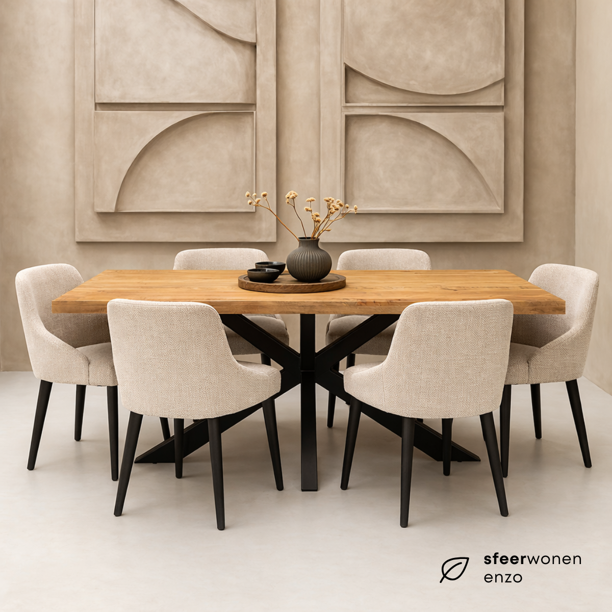 Eettafel Rechthoek Hugo Mangohout Naturel
