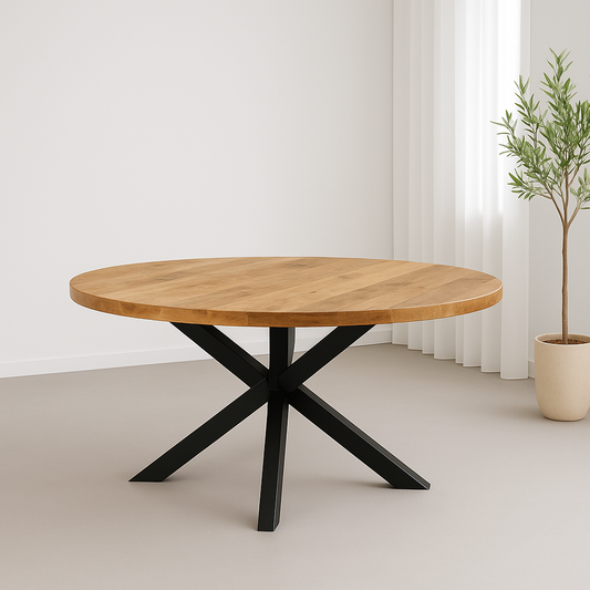 Eettafel Rond Edwin Mangohout Naturel