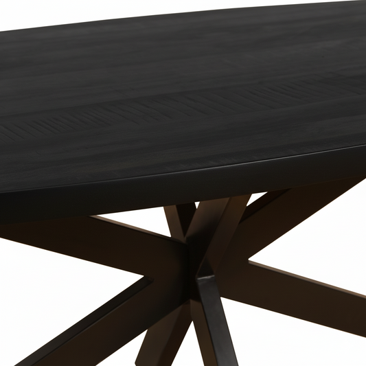 Tafelblad Ovaal Mangohout Zwart