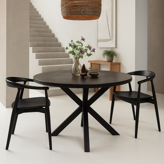 Eettafel Rond Edwin Mangohout Zwart