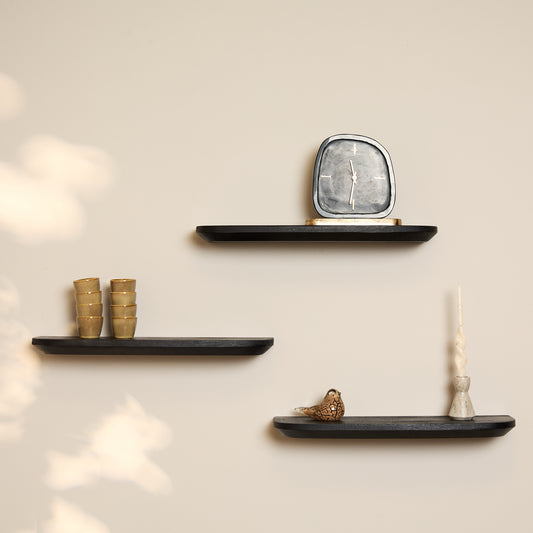 Wandplank Gusta Black | 60 cm | Set van 3
