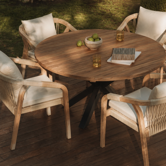 Rond tuintafels van massief hout