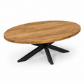 Couchtisch oval Mangoholz Natur - 110 x 55 cm