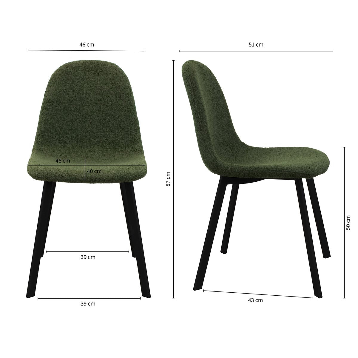 Kick eetkamerstoel Ted - Groen