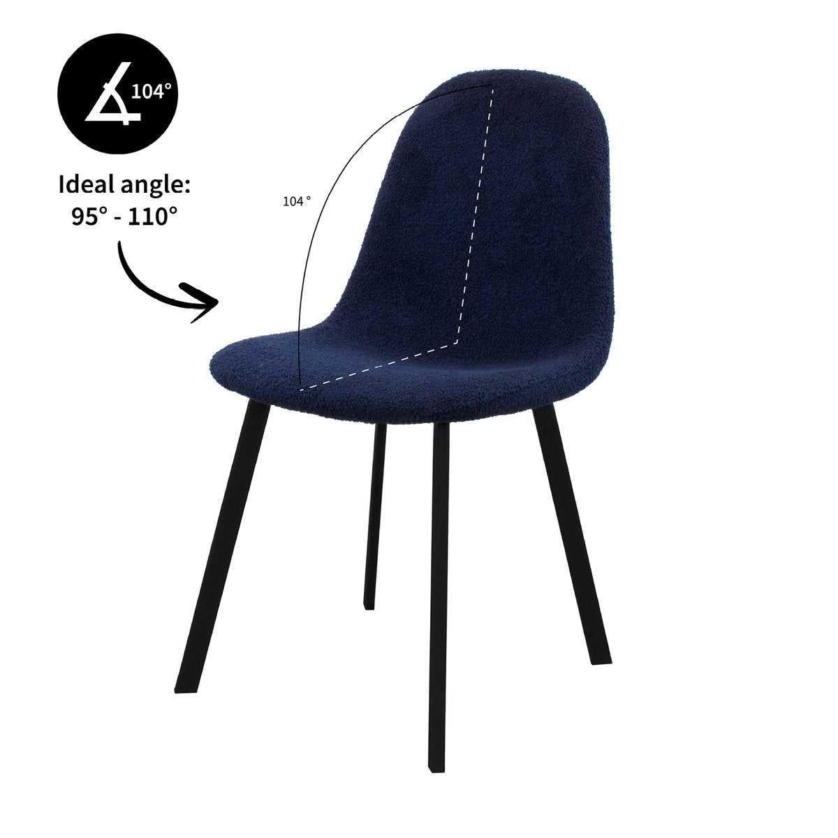 Kick eetkamerstoel Ted - Donkerblauw