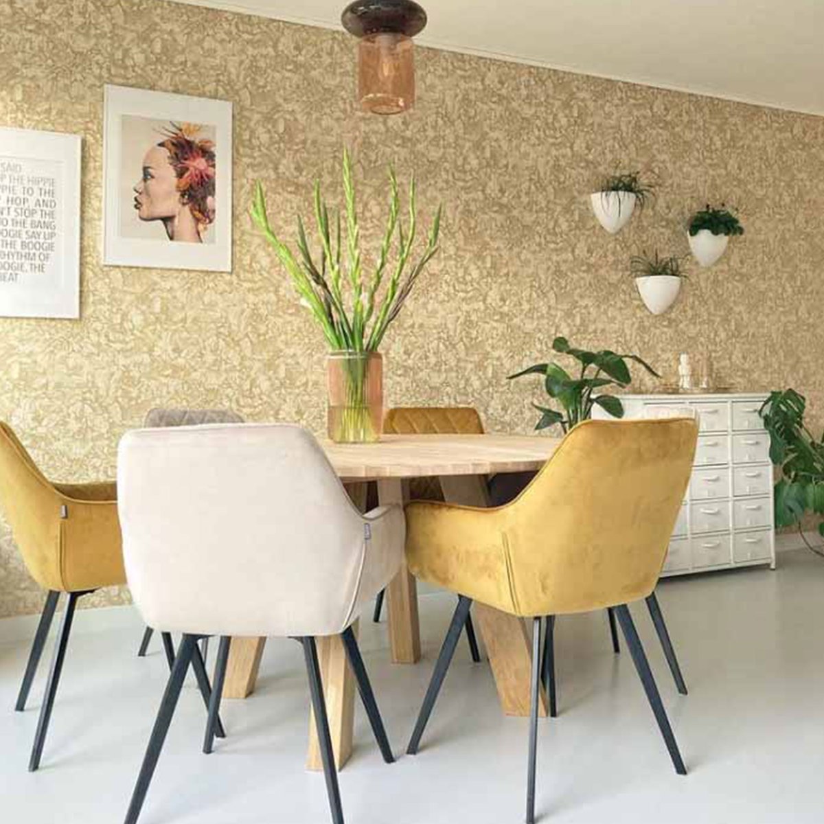 Kick eetkamerstoel Karl - Grijs/Beige