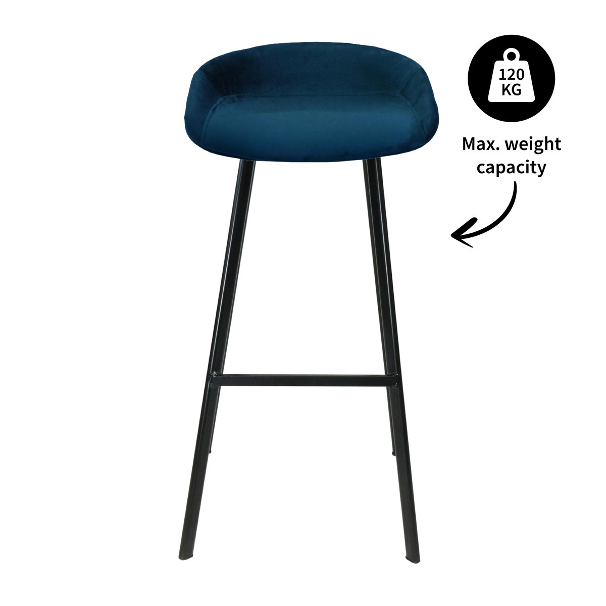 Kick barkruk Finn - 80cm - Donkerblauw