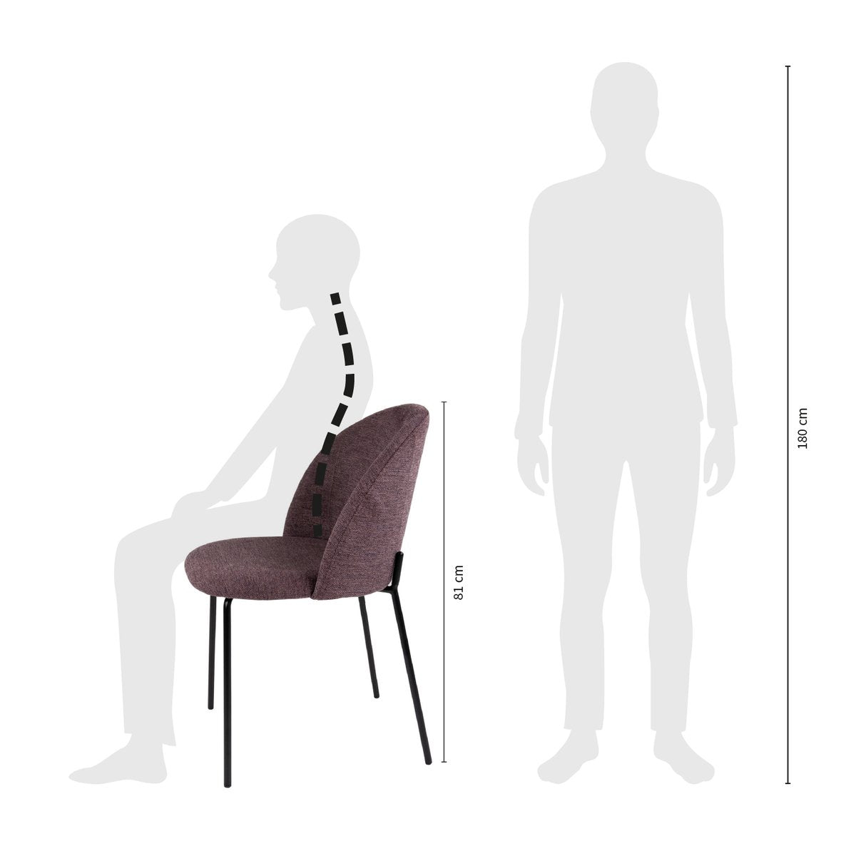 Kick eetkamerstoel Noa - Paars