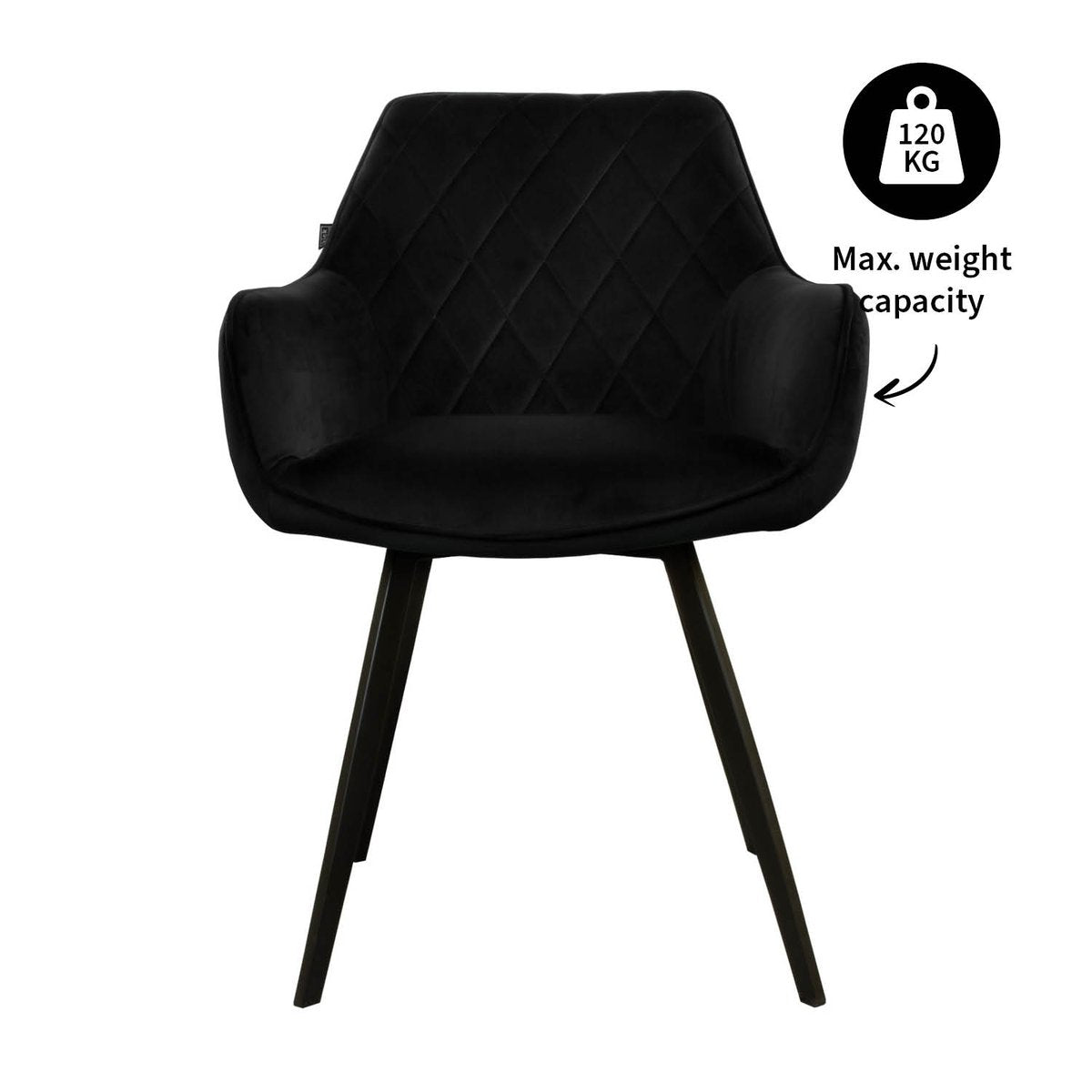 Kick Esszimmerstuhl Karl Velvet - Schwarz