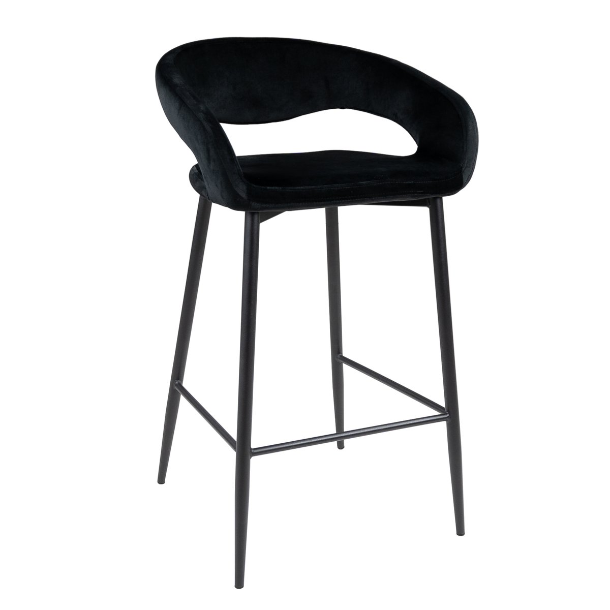 Kick Barhocker Lenn Velvet - Schwarz