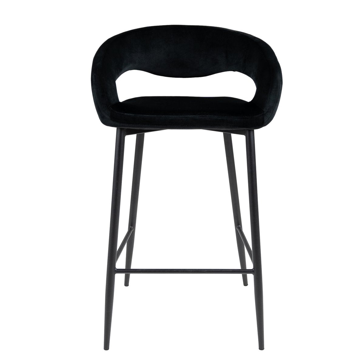 Kick barkruk Lenn velvet - Zwart