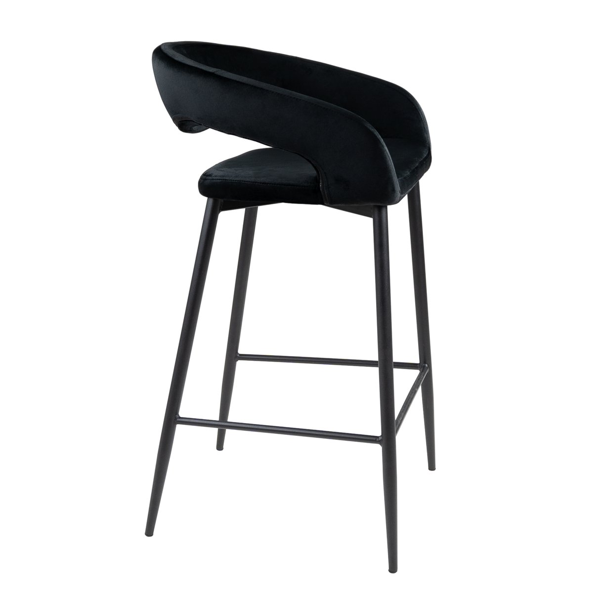 Kick Barhocker Lenn Velvet - Schwarz