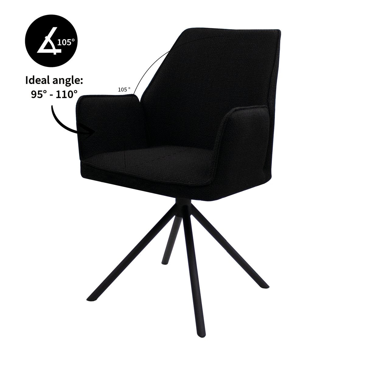 Chaise de salle à manger Kick Lex - Noir