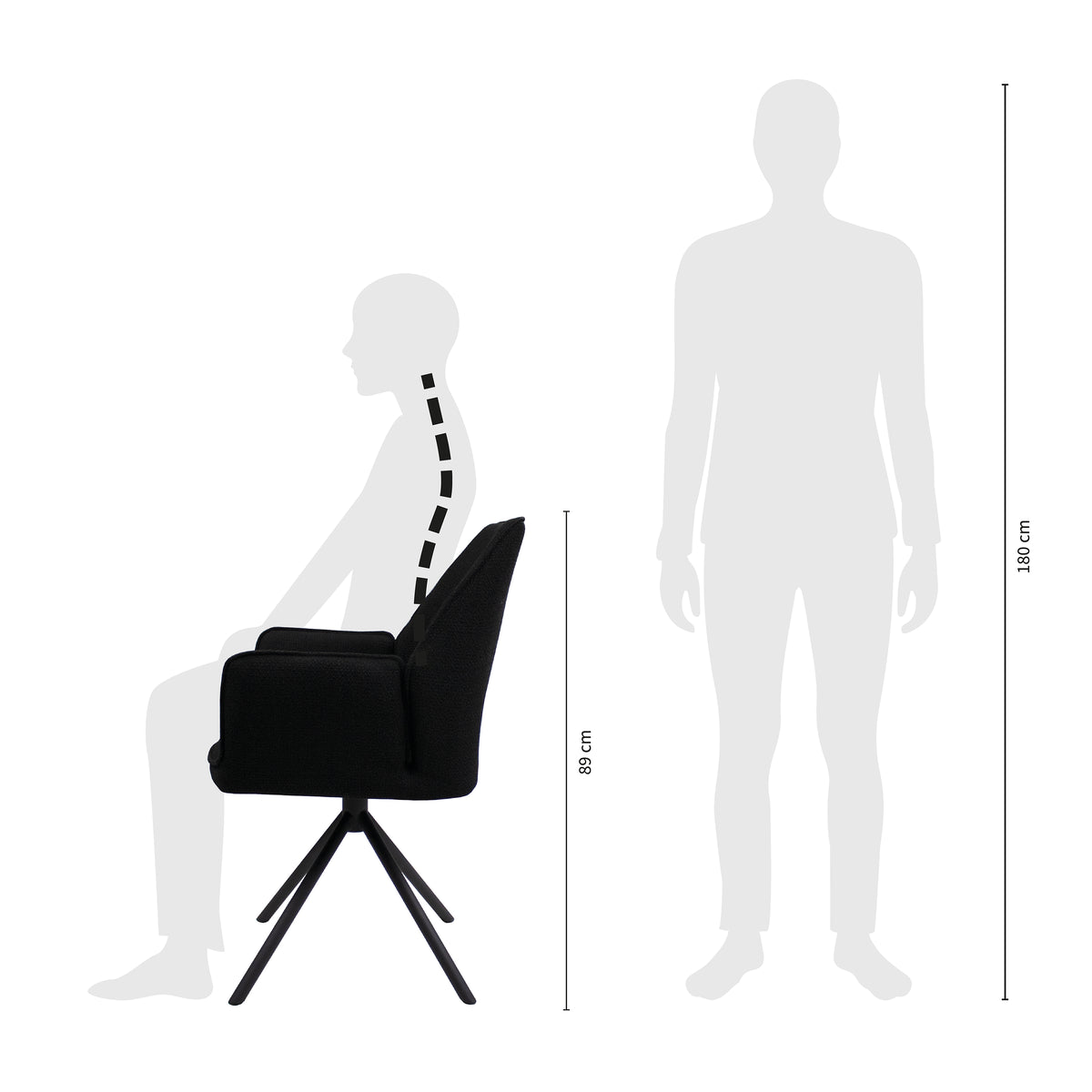 Chaise de salle à manger Kick Lex - Noir