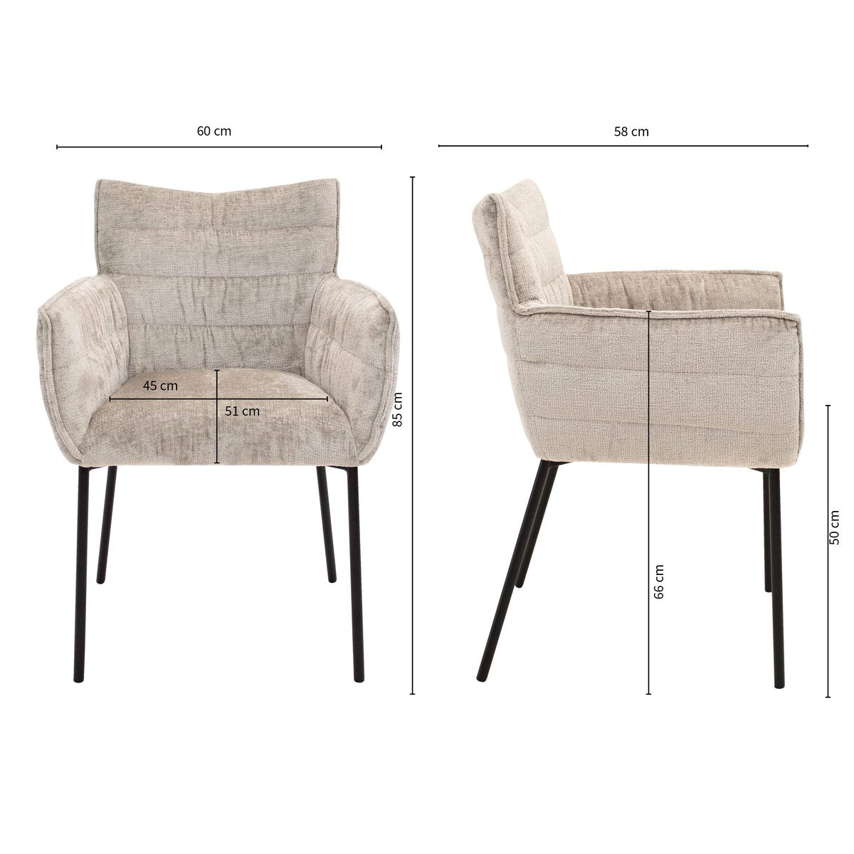 Kick eetkamerstoel Goos - Grijs/Beige