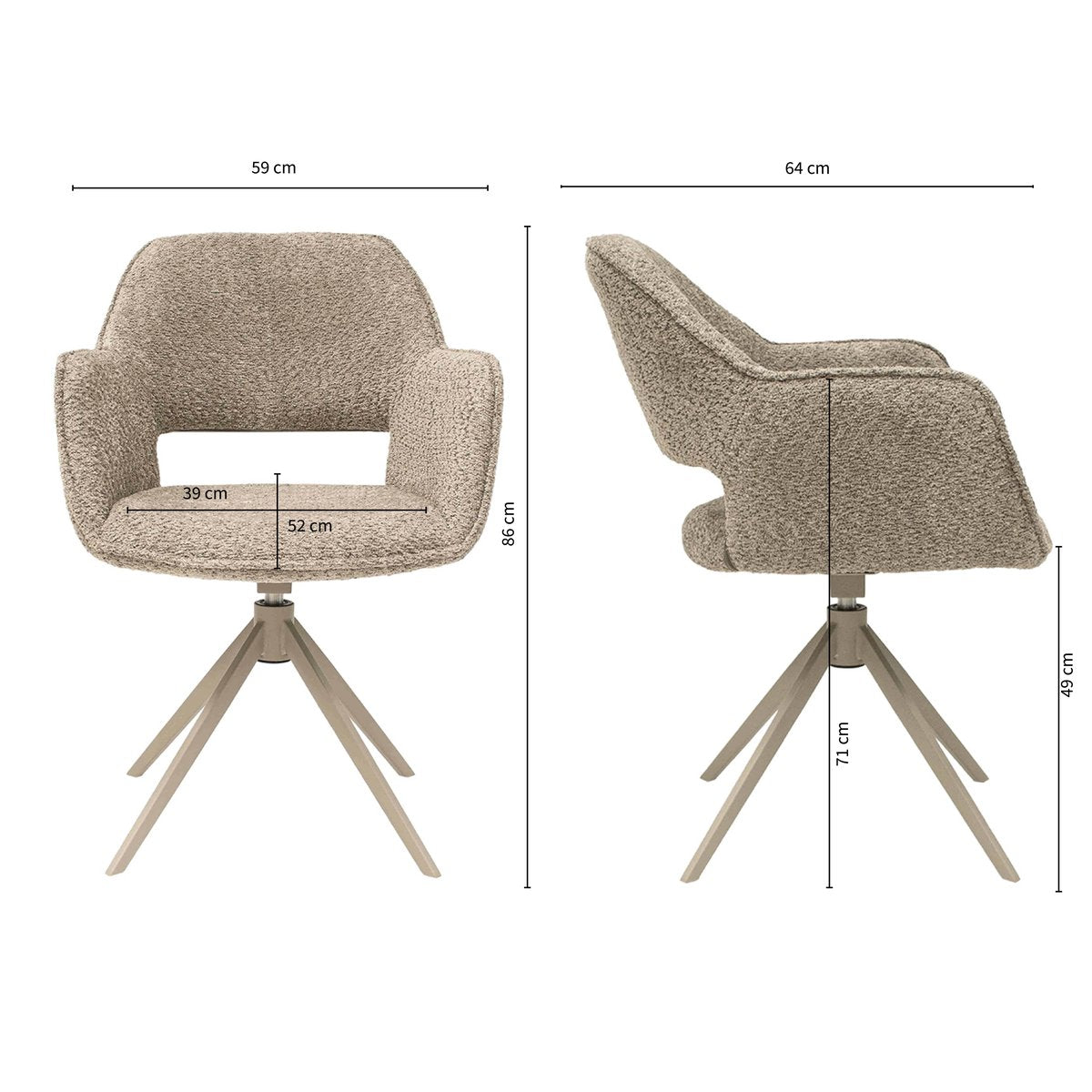 Kick draaistoel Owen - Beige