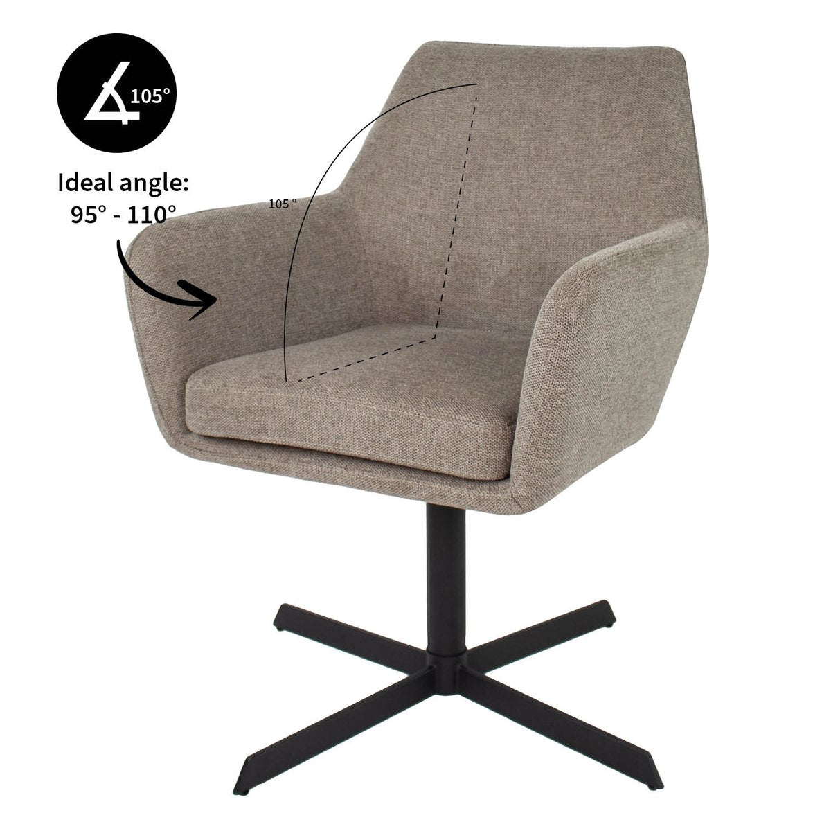Kick eetkamerstoel Viktor Texture - Taupe