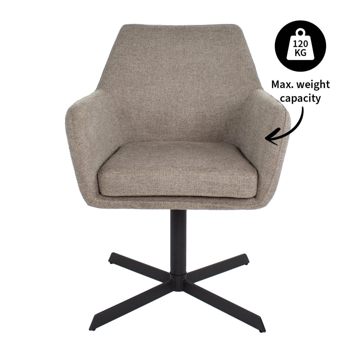 Kick eetkamerstoel Viktor Texture - Taupe