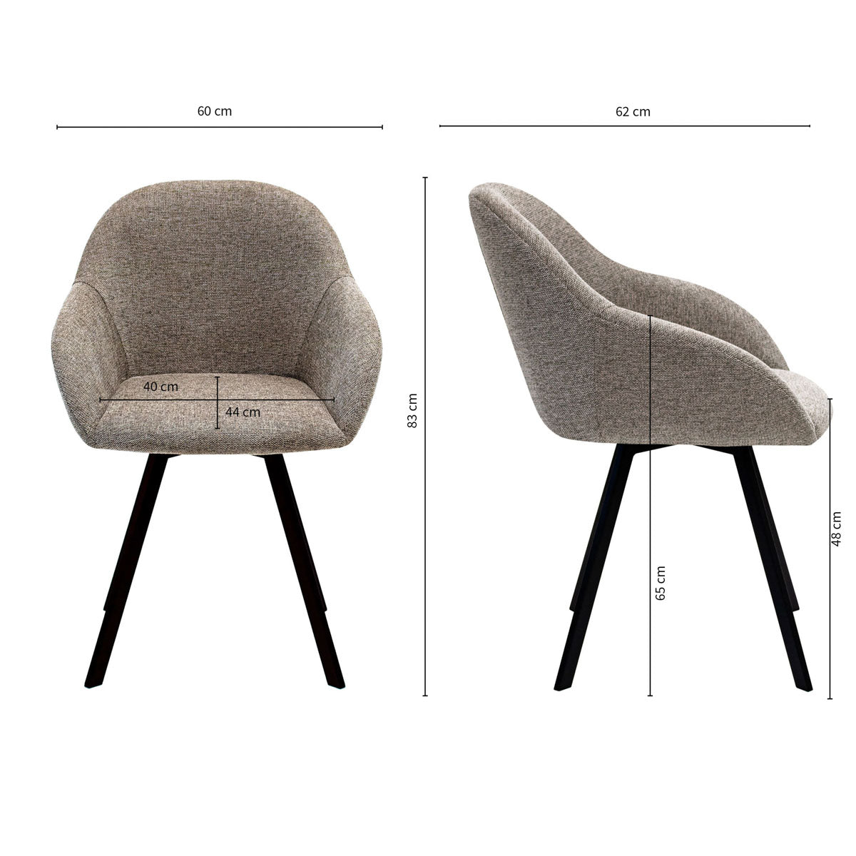 Chaise pivotante Kick Olof - Taupe