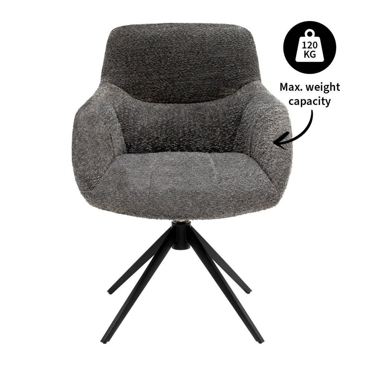 Chaise pivotante Kick Fer - Gris foncé
