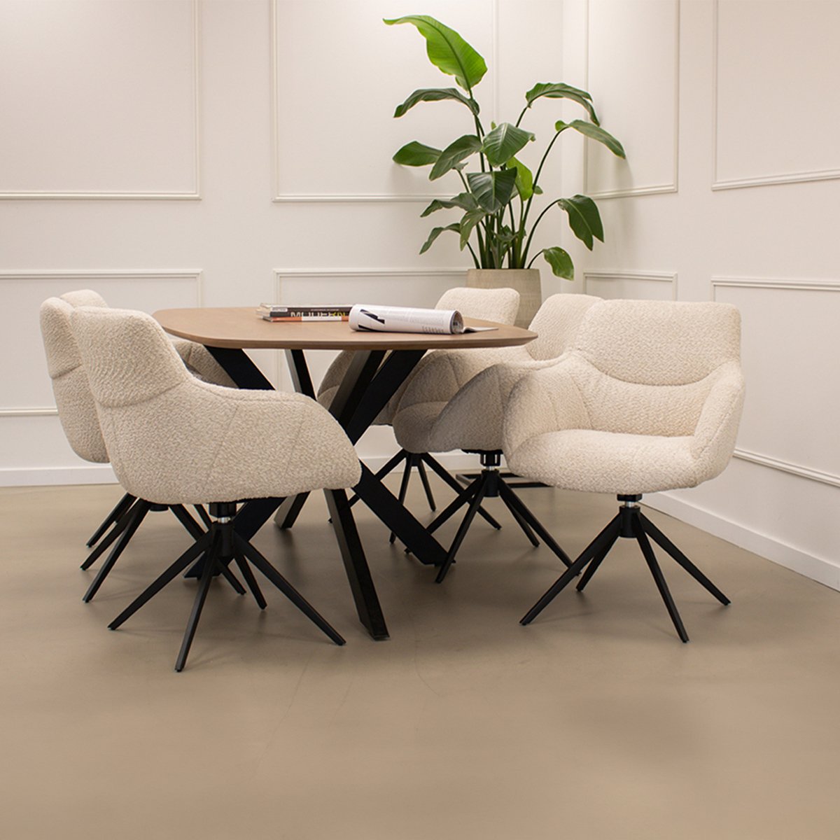 Chaise pivotante Kick Fer - Beige