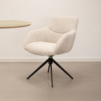 Chaise pivotante Kick Fer - Crème