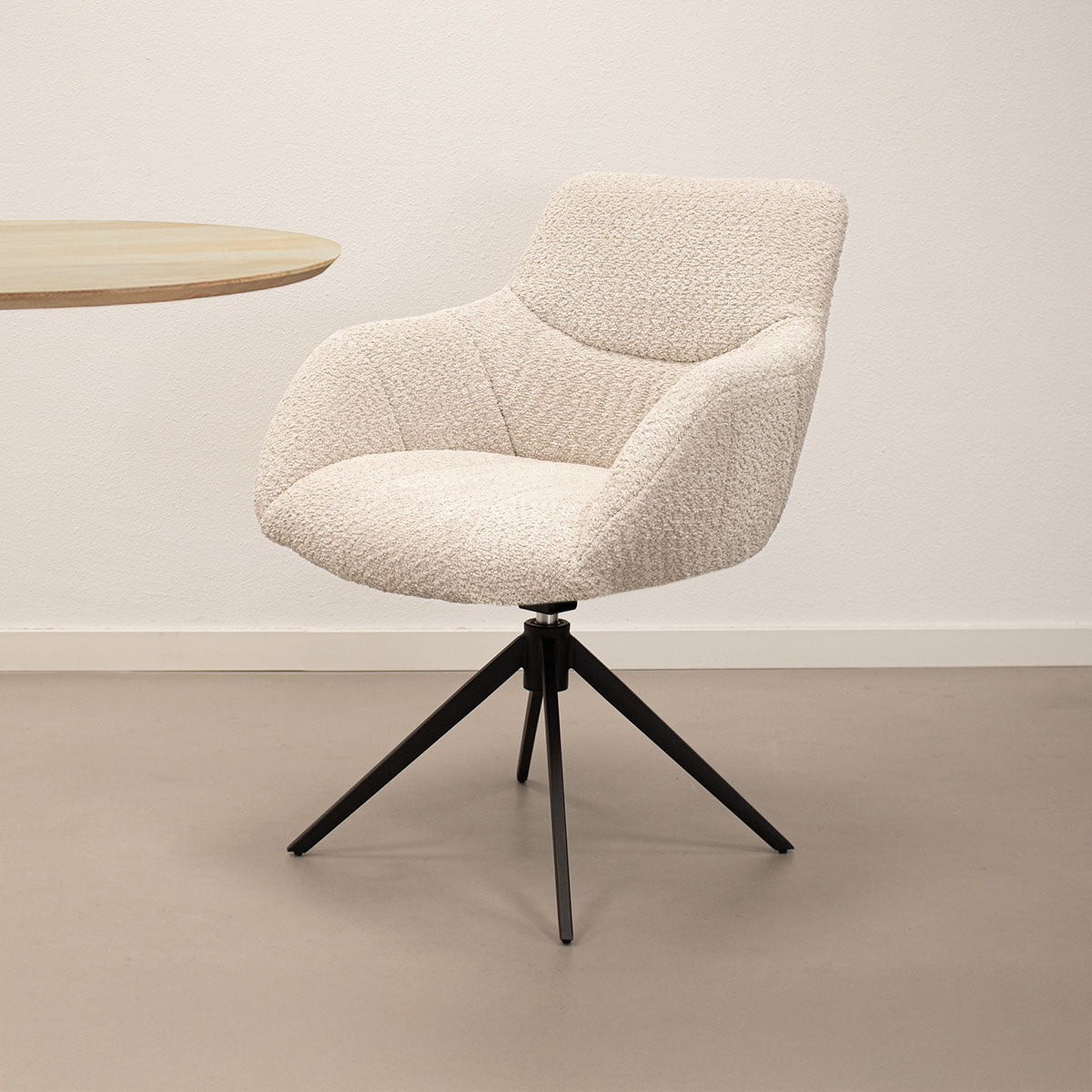 Chaise pivotante Kick Fer - Crème