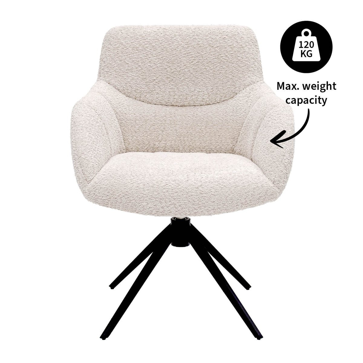Chaise pivotante Kick Fer - Crème
