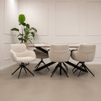 Chaise pivotante Kick Fer - Crème