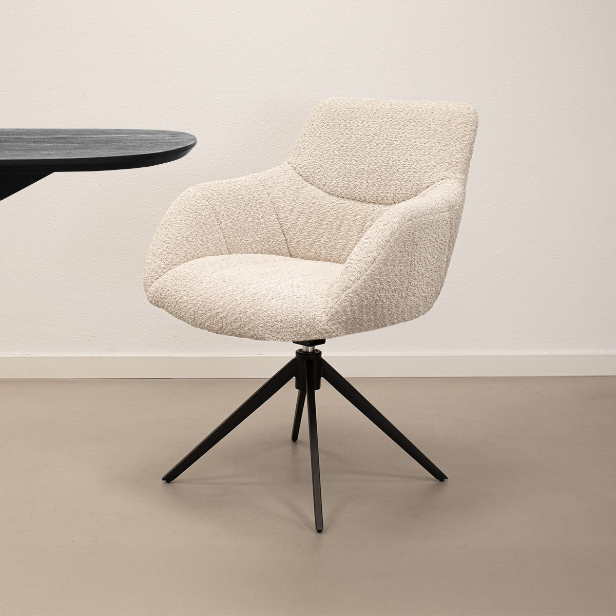 Chaise pivotante Kick Fer - Crème
