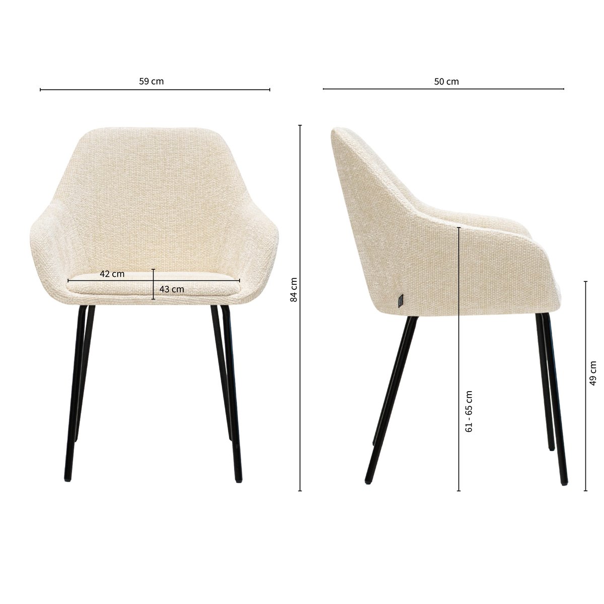Chaise de salle à manger Kick Odin - Crème