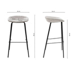 Kick Barhocker Riga - 80 cm - Grau