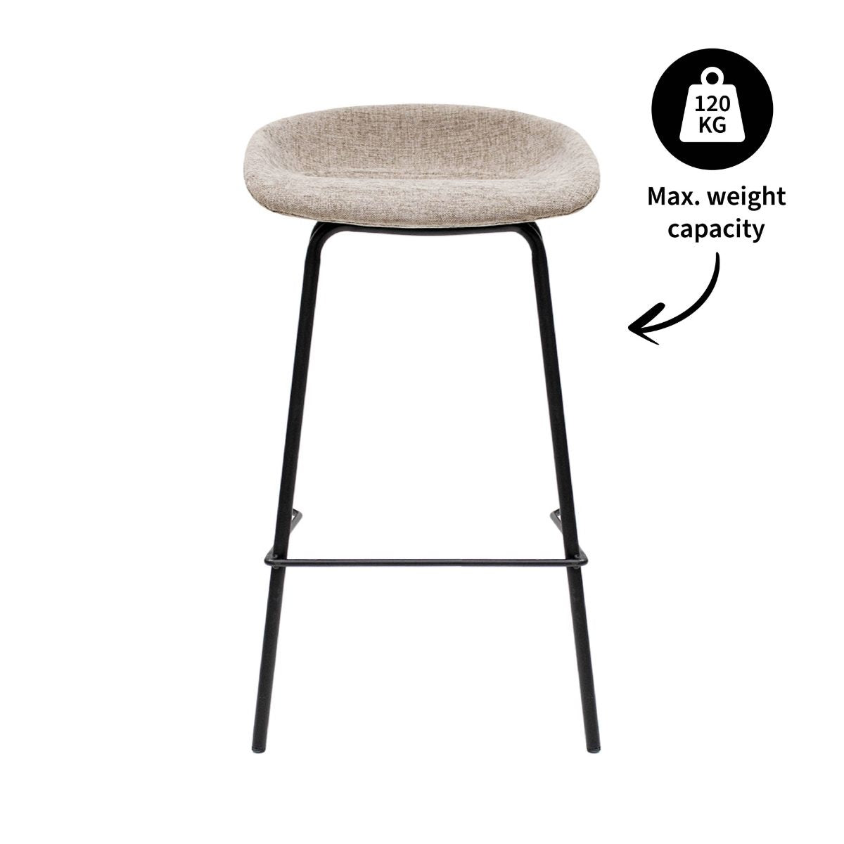 Kick Barhocker Riga - 70 cm - Taupe