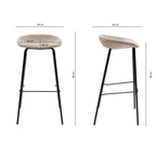 Kick Barhocker Riga - 80 cm - Taupe