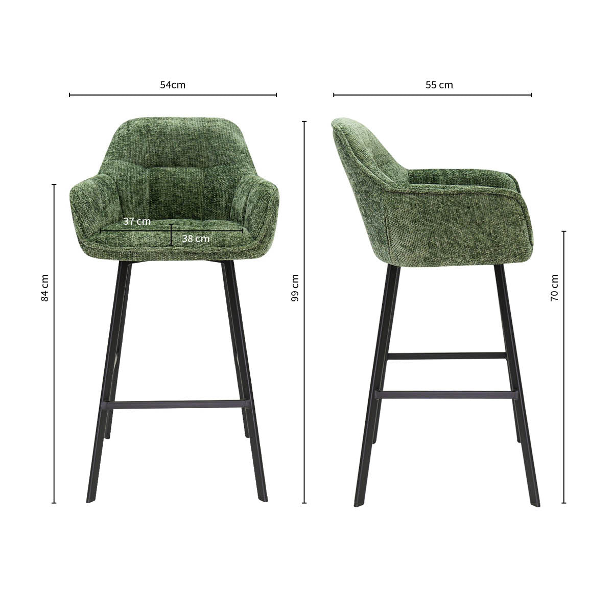 Tabouret de bar Kick Lynn - Vert