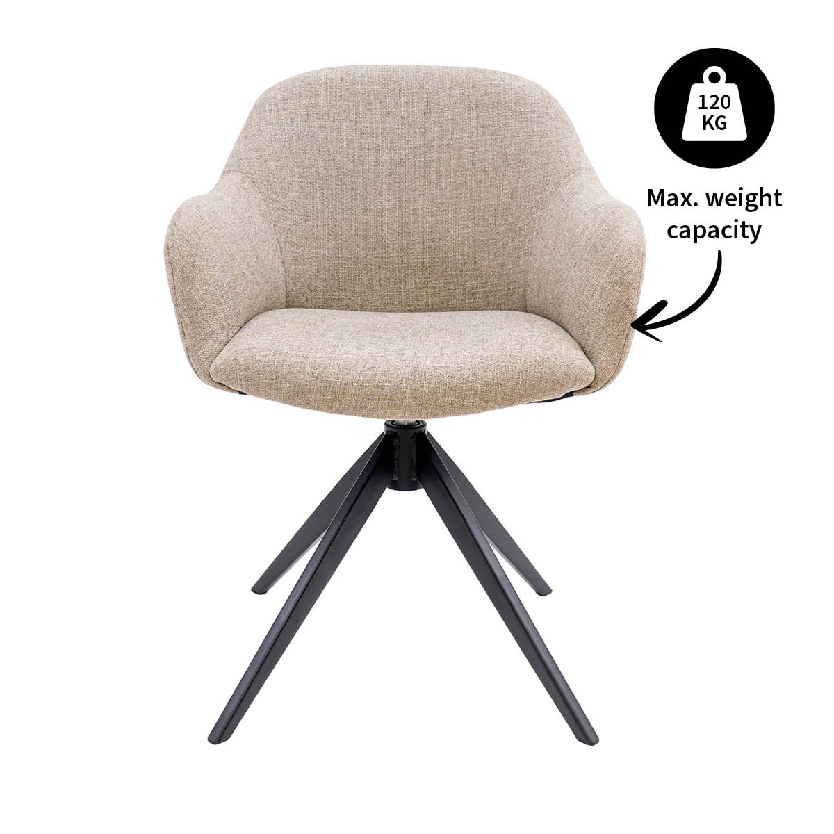 Kick draaistoel Noel - Taupe