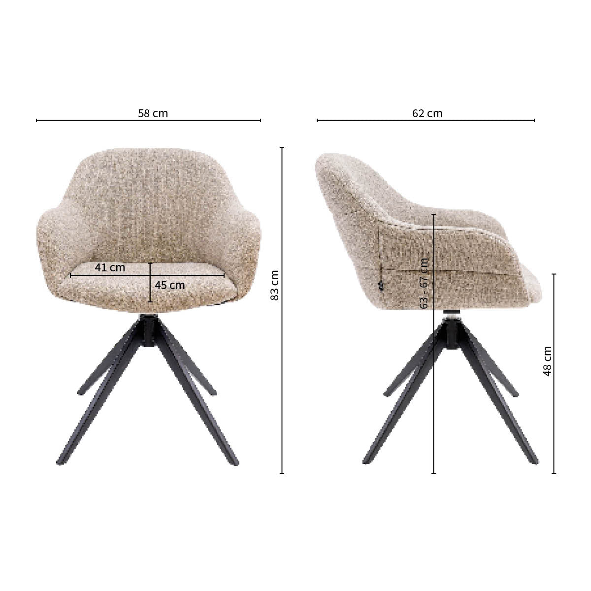 Kick draaistoel Noel - Taupe