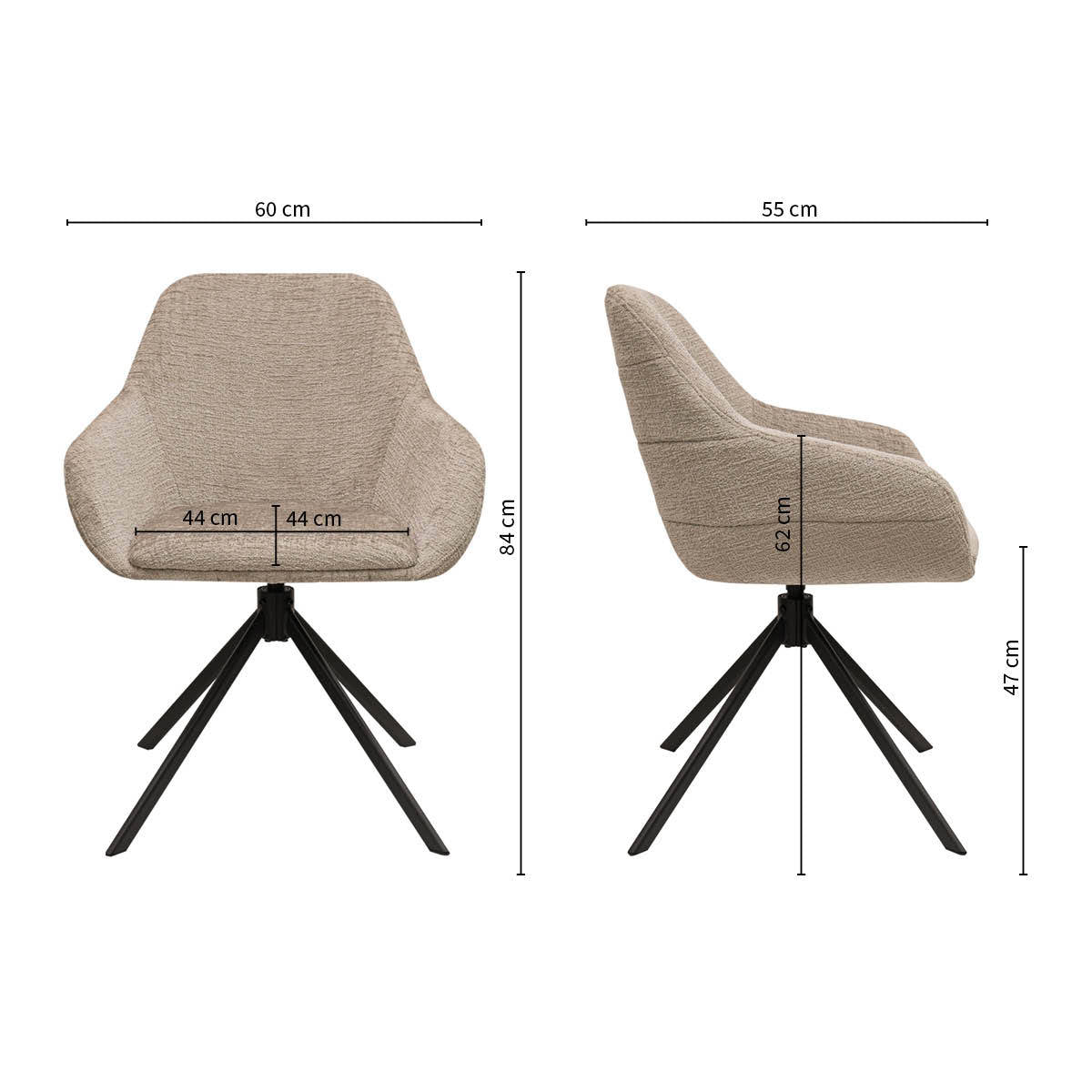 Kick draaistoel Jule - Beige