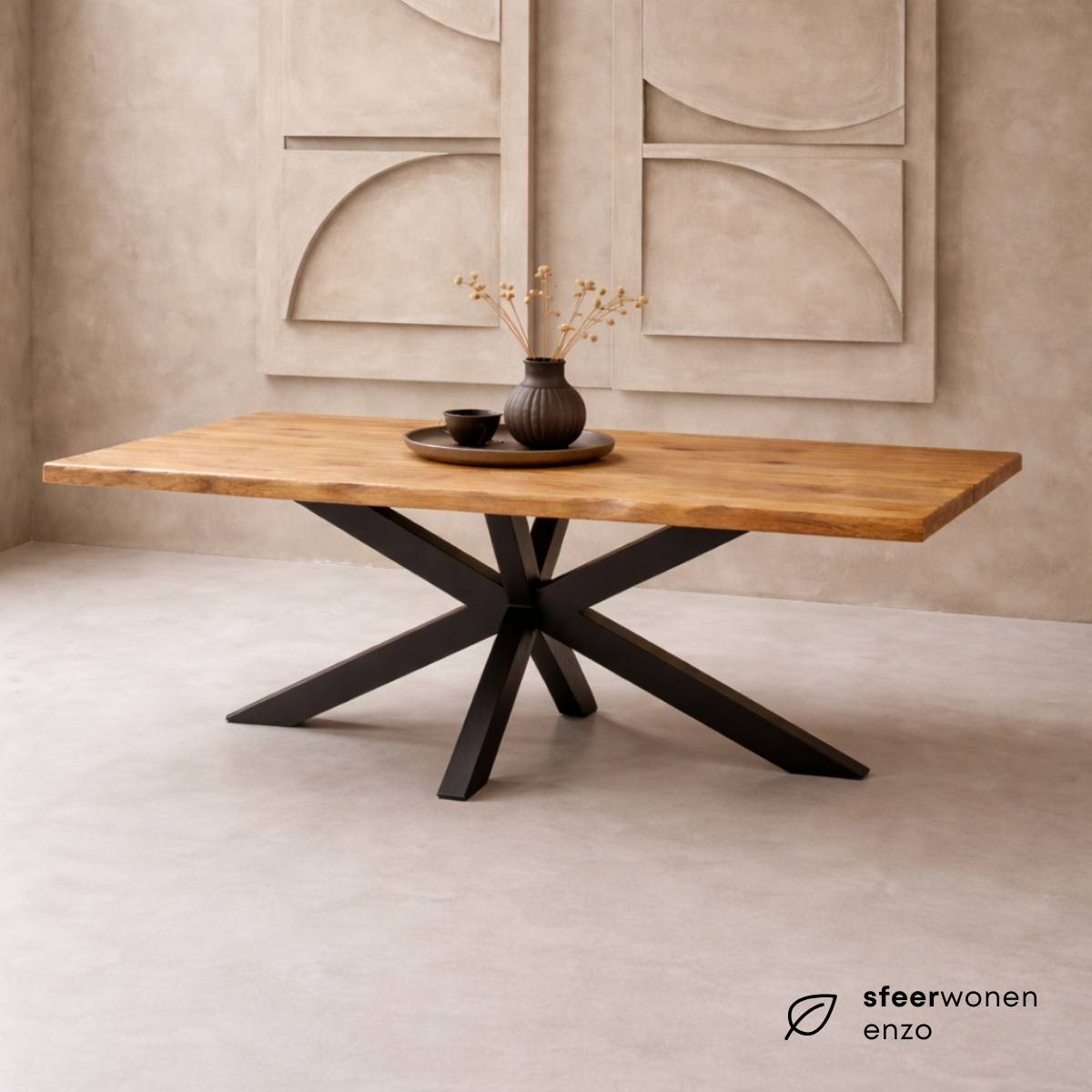 Eettafel Rechthoek Live Edge Mangohout Naturel