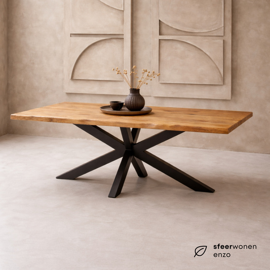 Eettafel Rechthoek Live Edge Mangohout Naturel
