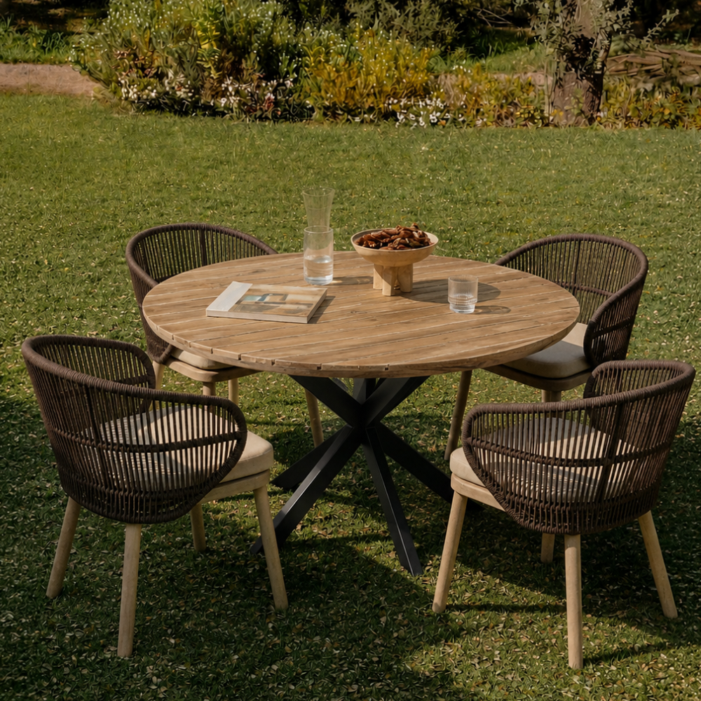 Tuintafel Rond Mangohout Swiss Edge Naturel