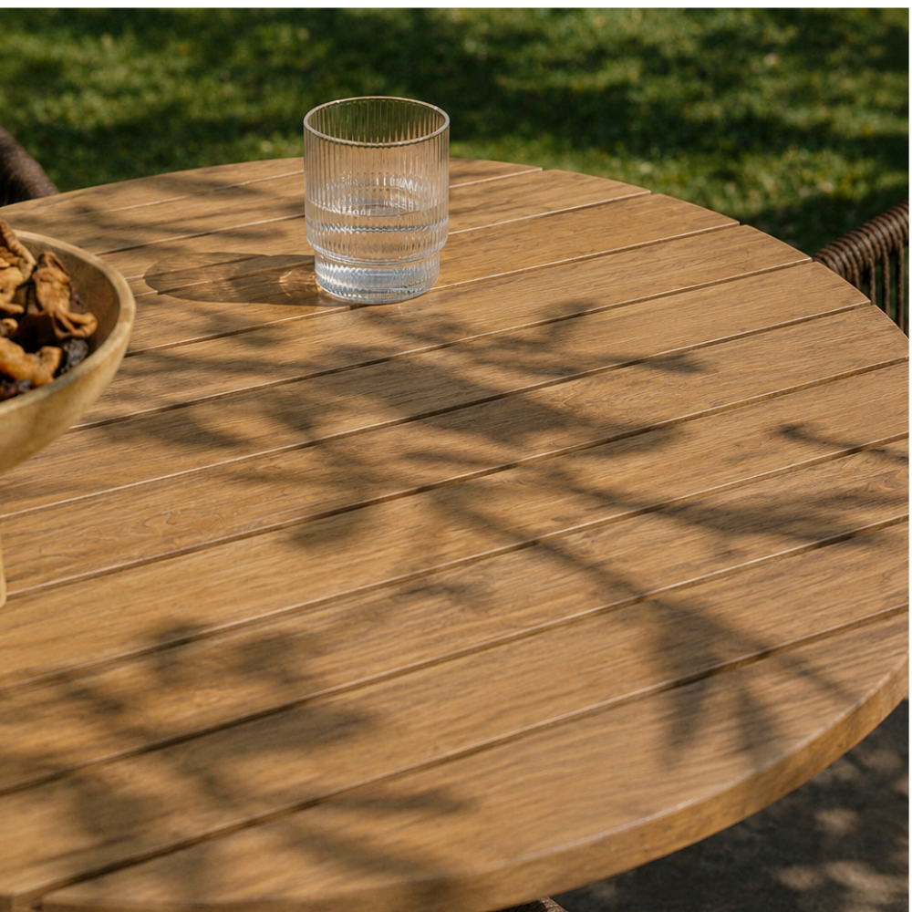Tuintafel Rond Mangohout Swiss Edge Naturel