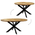 Tafel Uitschuifbaar Rond Ovaal Mangohout Naturel - 120 cm ø