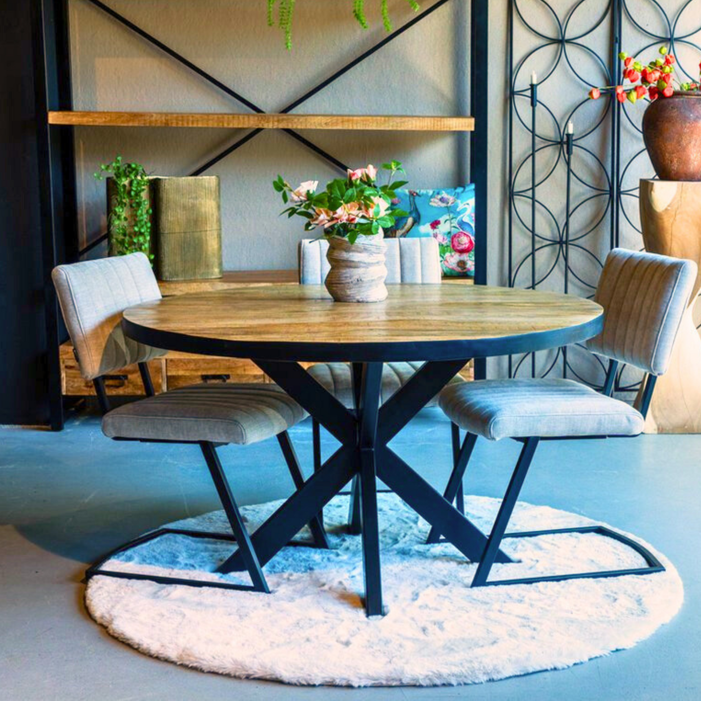 Mangohout Tafel Edwin Rond Naturel BB