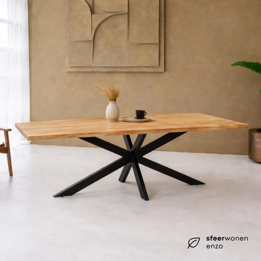 Eettafel Rechthoek Hugo Mangohout Naturel
