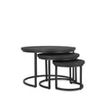 Table basse Rylee noire, lot de 3
