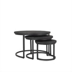 Table basse Rylee noire, lot de 3