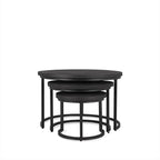 Table basse Rylee noire, lot de 3