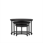 Table basse Rylee noire, lot de 3